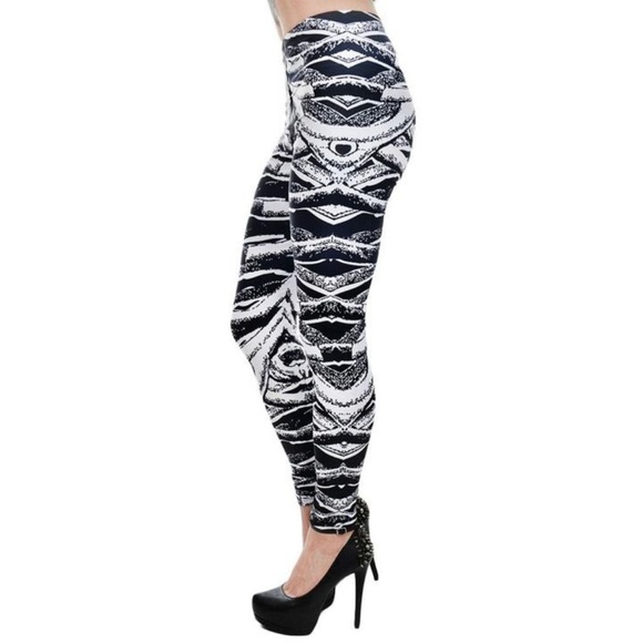 Too Fast Skeleton Ribcage Print Bones Leggings - Picture 4 of 6